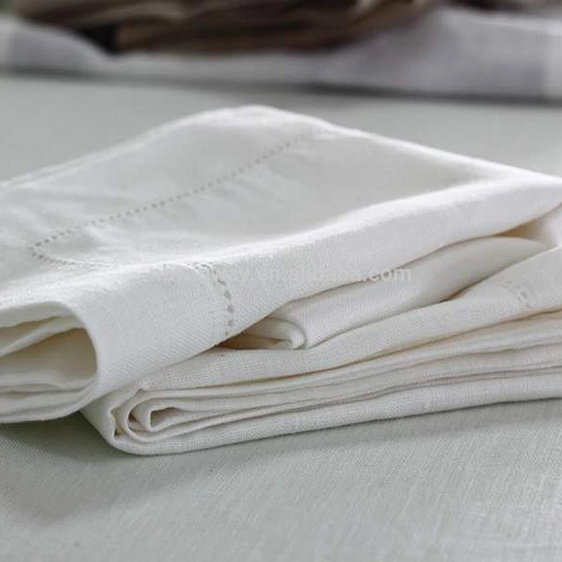 hand perforated linen napkin/hotel linen napkin/wedding linen napkin