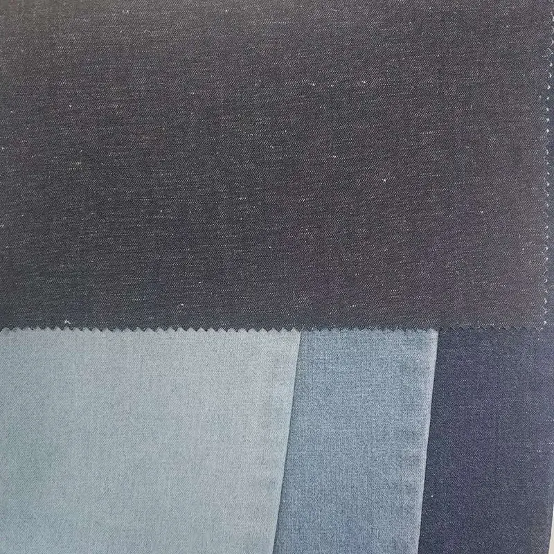 Factory manufacture trendy comfortable yarn dyed  linen and cotton denim fabric prices