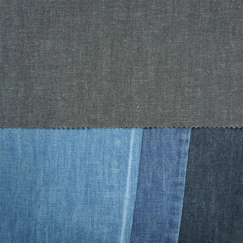 Factory manufacture trendy comfortable yarn dyed  linen and cotton denim fabric prices