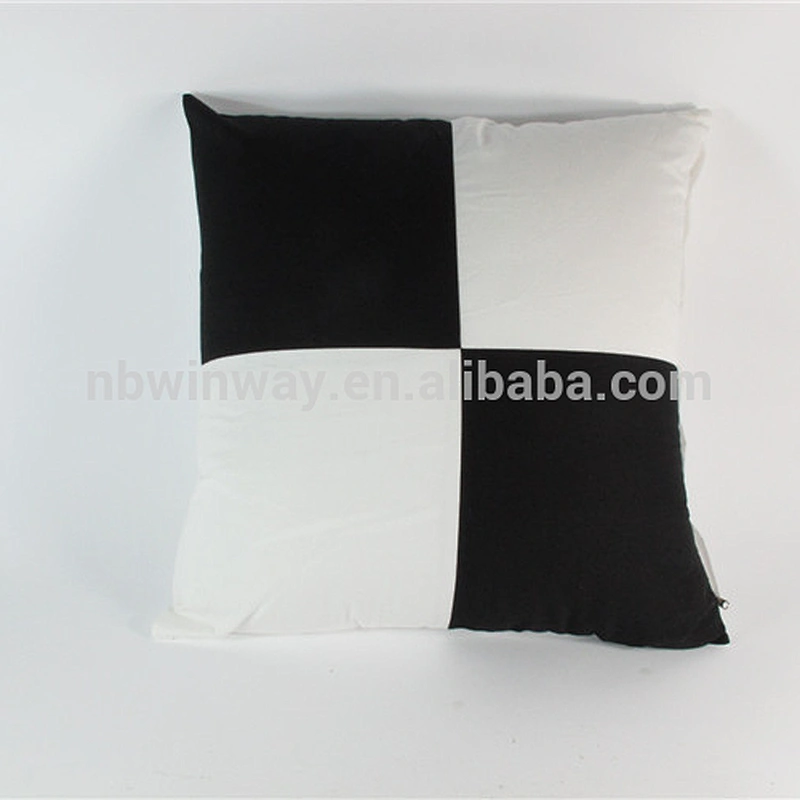 100% linen yarn dyed black and white cushion cover