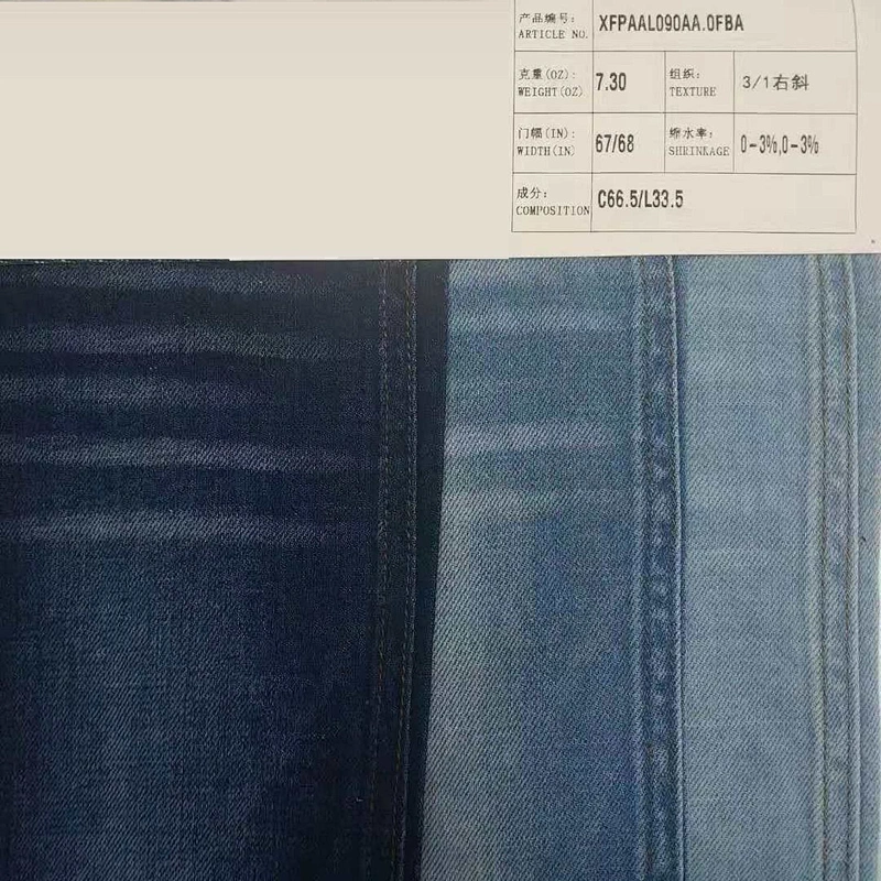 Factory manufacture trendy comfortable yarn dyed  linen and cotton denim fabric prices
