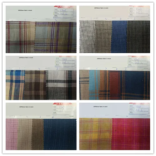 Linen/cotton/ Viscose blended yarn dyed fabric
