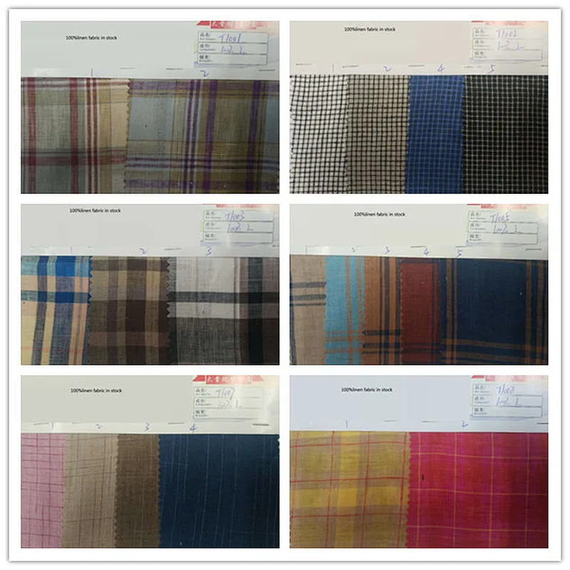 Linen/cotton/ Viscose blended yarn dyed fabric