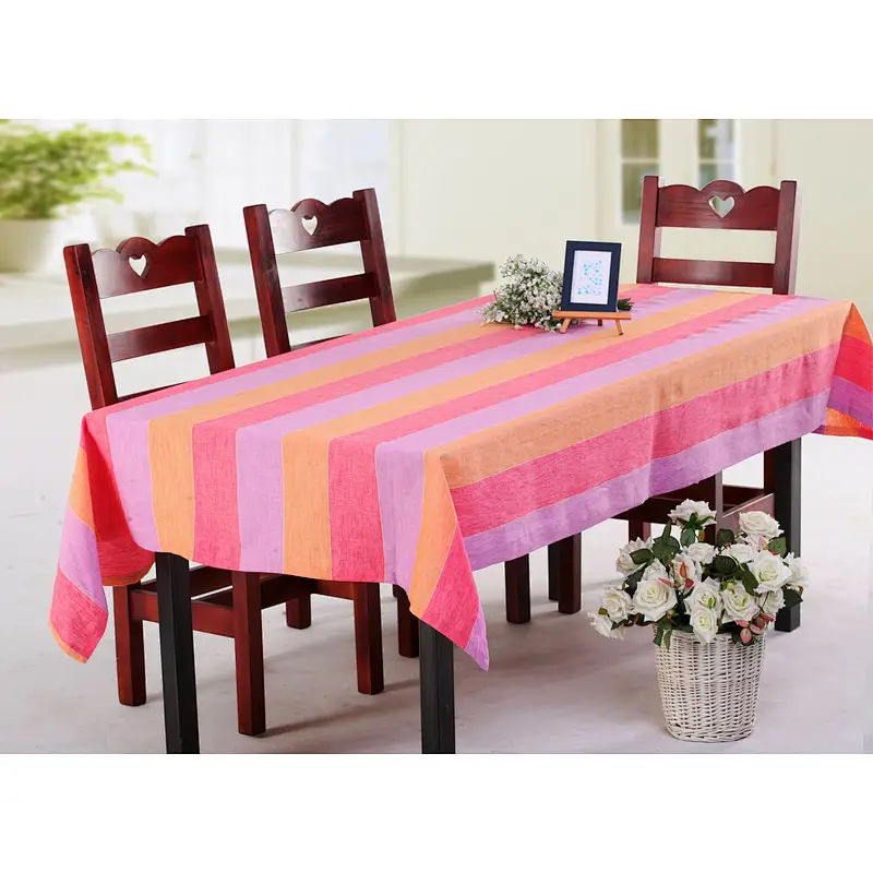 yarn dyed linen table cloth