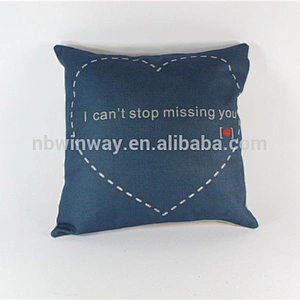 customize 100% linen letter printing cushion cover