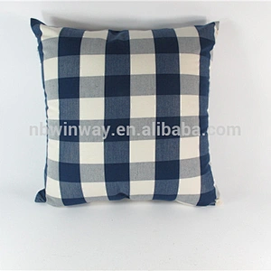 pure nature dyed linen plaid back cushion cover