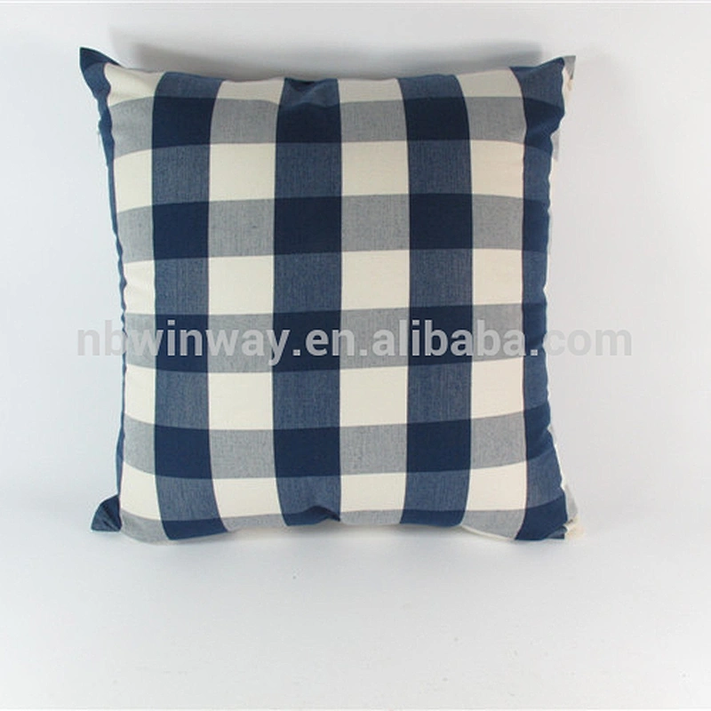 pure nature dyed linen plaid back cushion cover