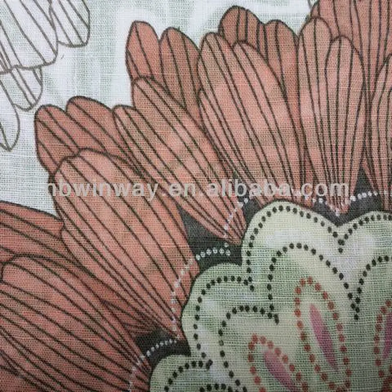 100% linen print fabric for apparel//flax fabric