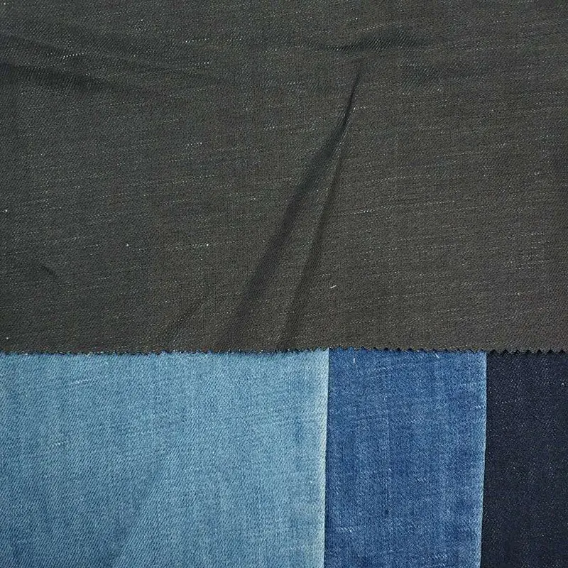 Factory manufacture trendy comfortable yarn dyed  linen and cotton denim fabric prices
