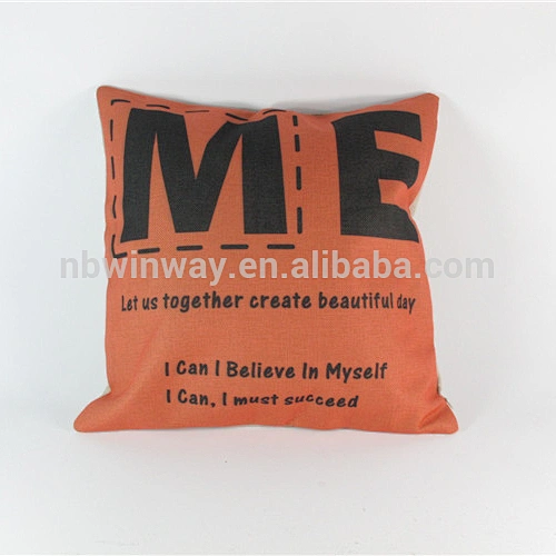 100% linen letter printed cushion cover / pillow case