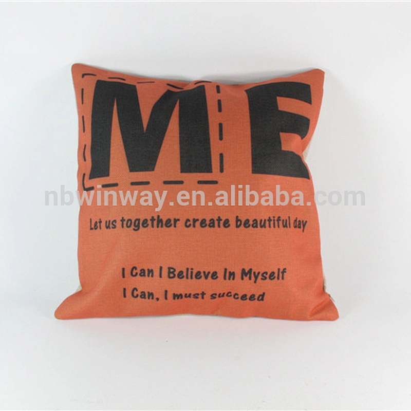 100% linen letter printed cushion cover / pillow case