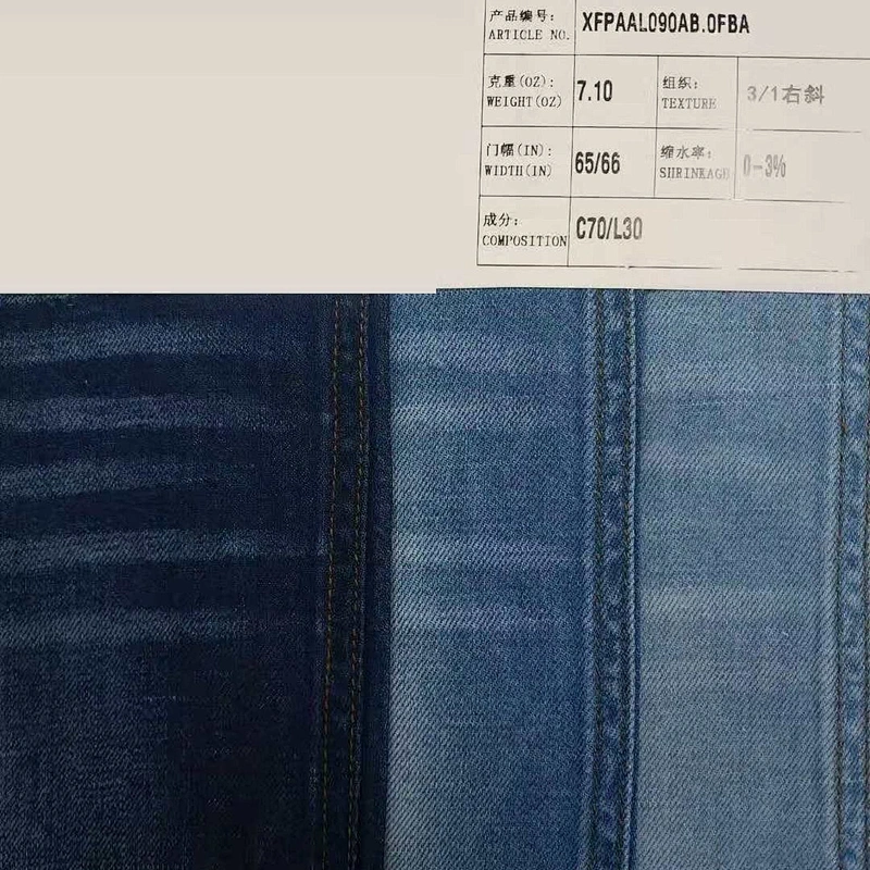 Factory manufacture trendy comfortable yarn dyed  linen and cotton denim fabric prices