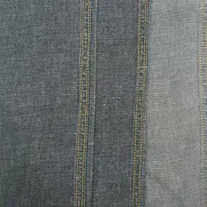 Factory manufacture trendy comfortable yarn dyed  linen and cotton denim fabric prices