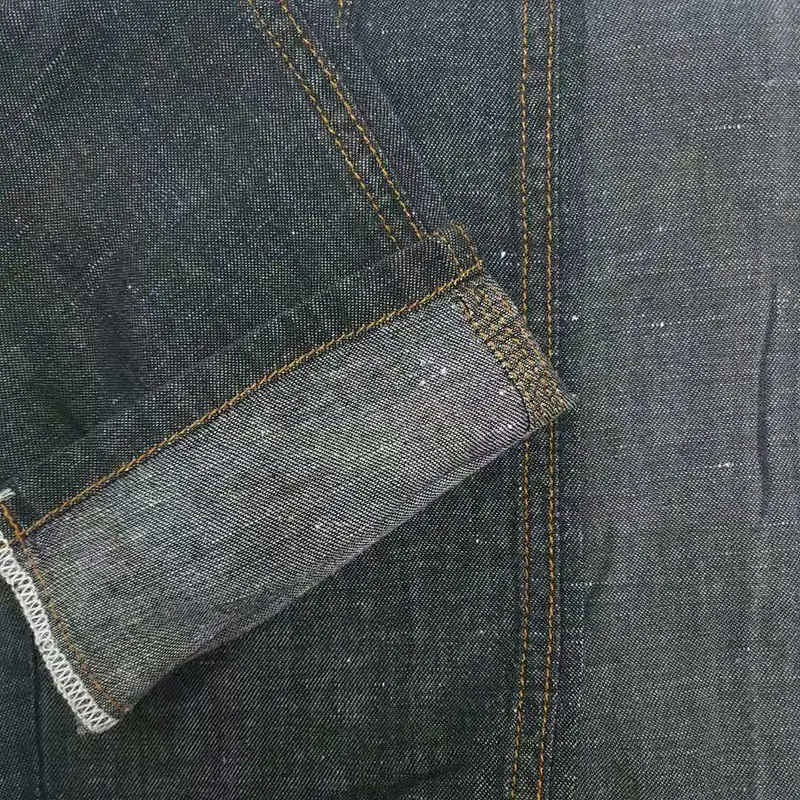 Factory manufacture trendy comfortable yarn dyed  linen and cotton denim fabric prices