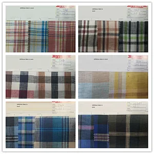 Linen/cotton/ Viscose blended yarn dyed fabric