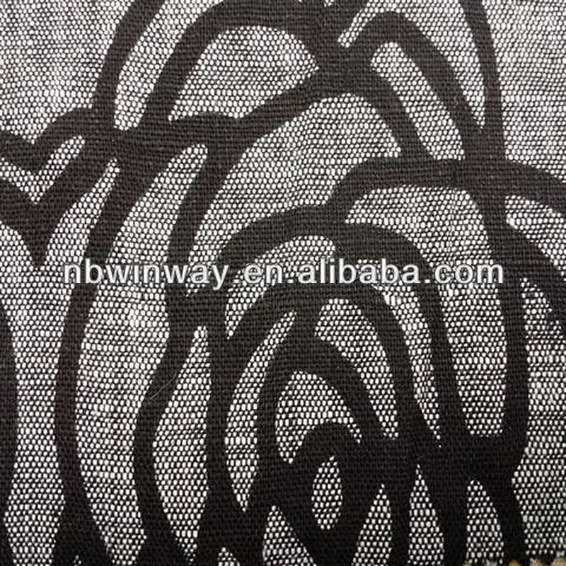 55% linen 45% cotton blended print fabric