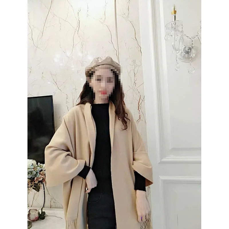 2021 New cheap Plain knitted solid color cashmere feeling oversize pashmina scarf shawl