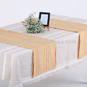linen stripe table runner