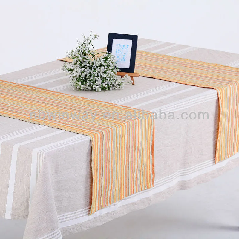 linen stripe table runner