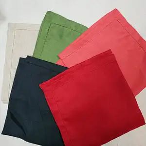 100% linen napkins dot hemstitch