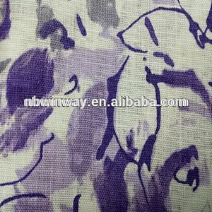 Pure linen print fabric//linen blended fabric