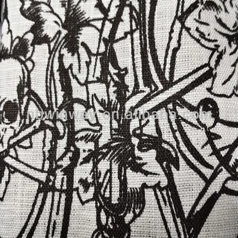 14s*14s 100% linen print fabric for apparel