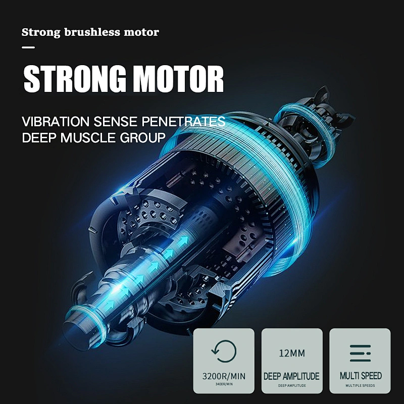 Wholesale Handle Vibrating Tissue Fascia Mini Muscle Massage Gun with 4 massage heads