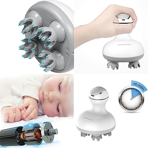 Rechargeable Electric Scalp Waterproof Head Massager Hand Held electric Head Scalp Vibrating Head Massager