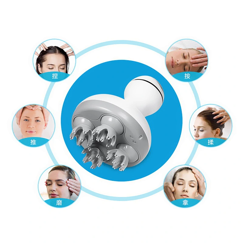 electric silicone heads waterproof IPX7 head body scalp knead vibrating shower hanheld massager