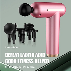 Wholesale Handle Vibrating Tissue Fascia Mini Muscle Massage Gun with 4 massage heads