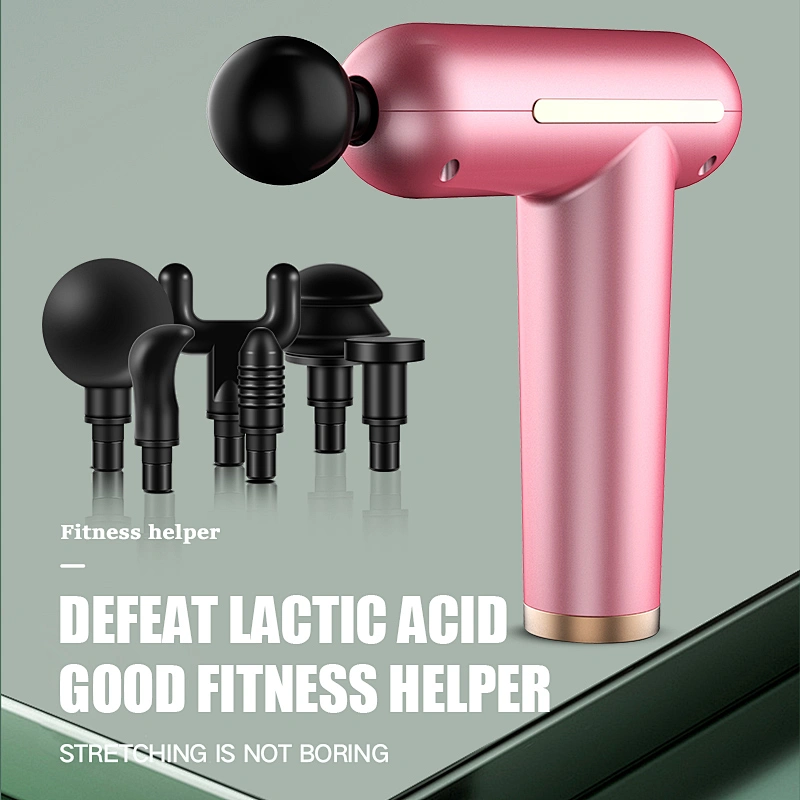 Wholesale Handle Vibrating Tissue Fascia Mini Muscle Massage Gun with 4 massage heads