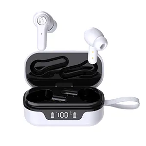 Cool Design Headset Stereo Sound Headphone Charging Box in-ear Earbuds OEM Headset Black Waterproof Wireless Bluetooth Earphone