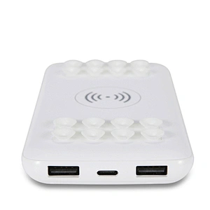 Portable 8000mah Suction Cup Wireless Charger Battery Powerbank