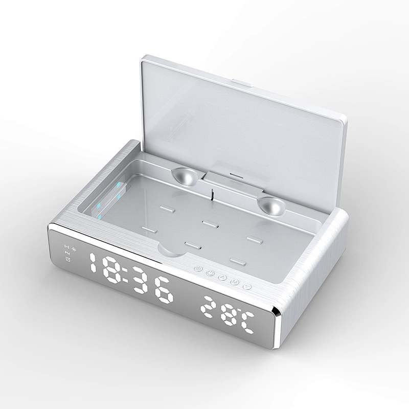 OEM LED Display UV Sterilizer Box with Wireless Charger Clock