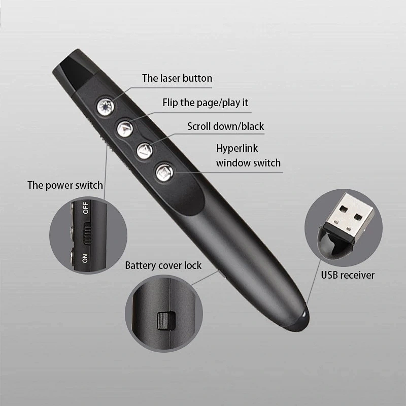 High power wireless laser pointer remote air mouse usb pointer laser