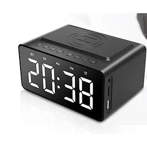 Fabric Cover Mini Portable Alarm Clock Wireless Bluetooth Speaker
