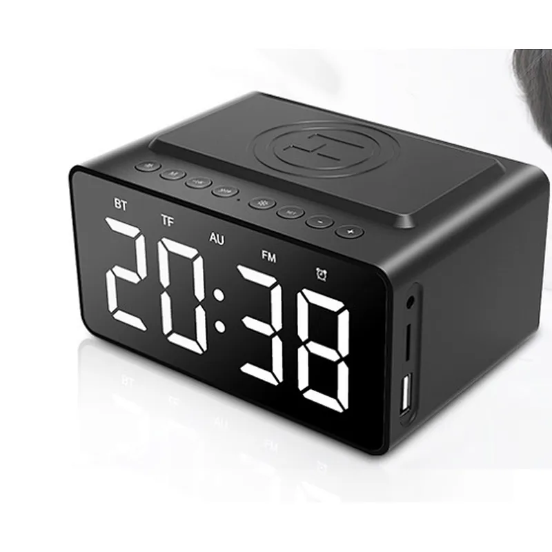 Fabric Cover Mini Portable Alarm Clock Wireless Bluetooth Speaker