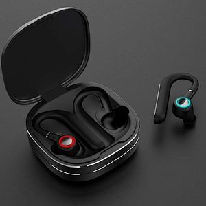 smart touch voice control mini earhook headphones waterproof tws wireless charging case