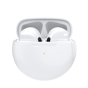 Mini On Ear White TWS BT5.0 Wireless Earphones Earbuds with Round Charging Box