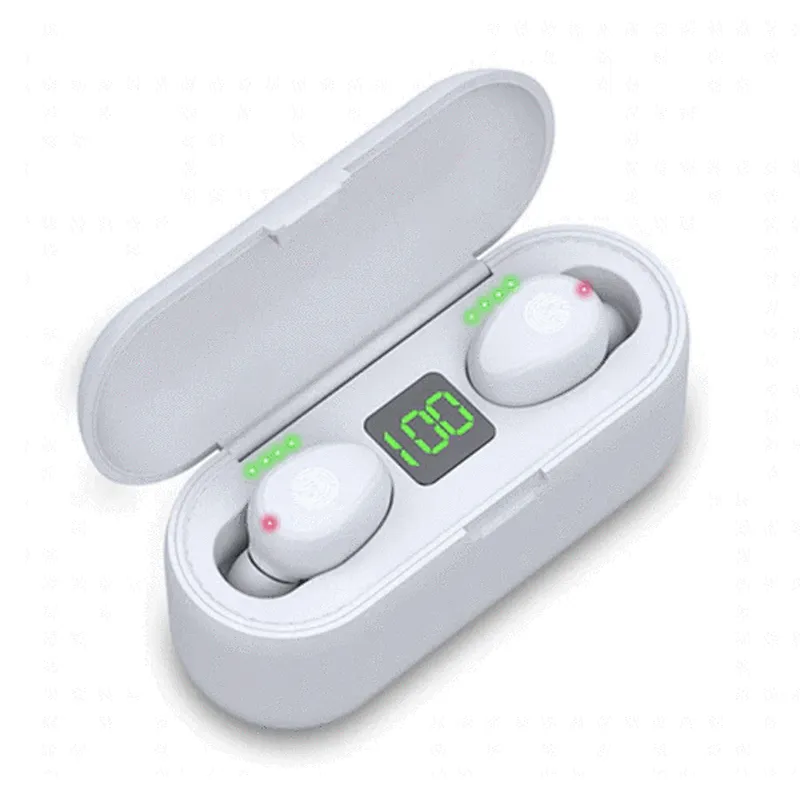 F9 Wireless Earphone Headphone BT 5.0 TWS Mini In-ear Earbuds Sports Gaming LED Power Display Headset