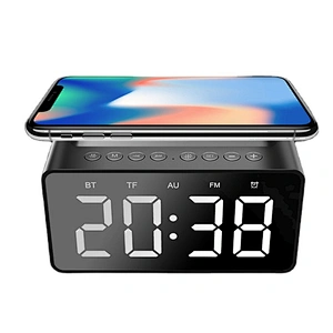 LED Display 5W Wireless Charging Alarm Clock Wireless Speaker