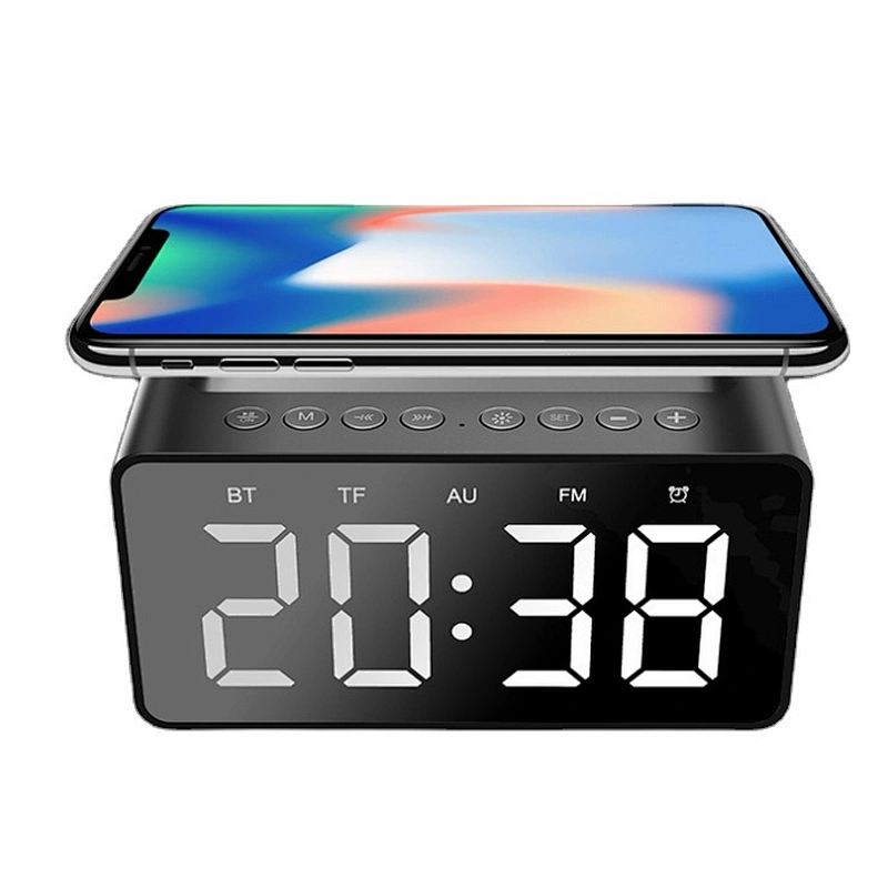 LED Display 5W Wireless Charging Alarm Clock Wireless Speaker