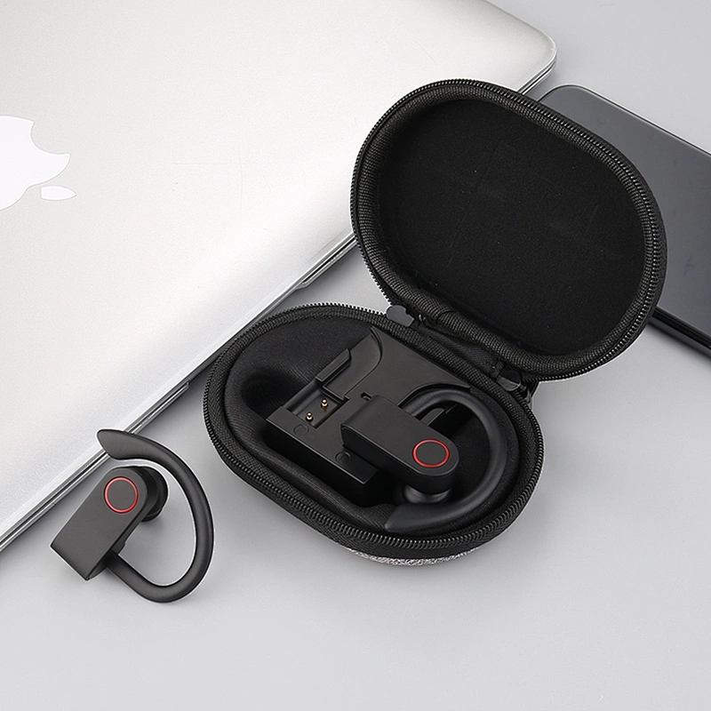 Portable Deep Bass 8 Hours Working Time TWS Wireless Eva Case Ear Hook Earphone