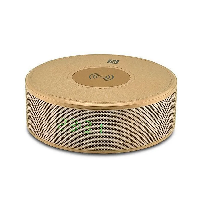 Lcd time display round smart wireless speaker