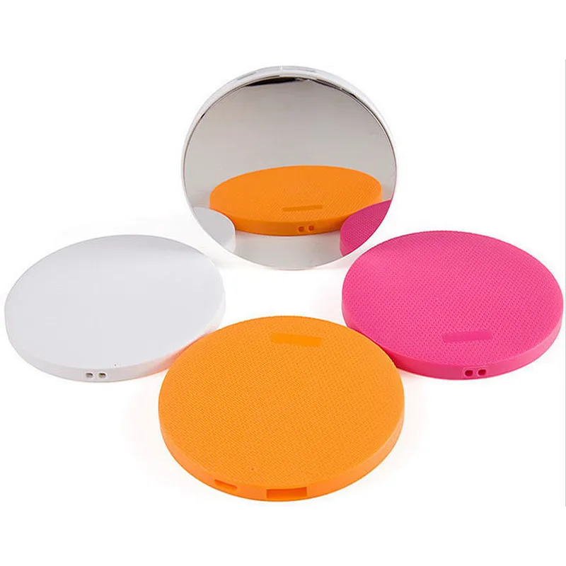 Cheap wholesale customized logo portable charger Round Small Mirror 2000mah charger