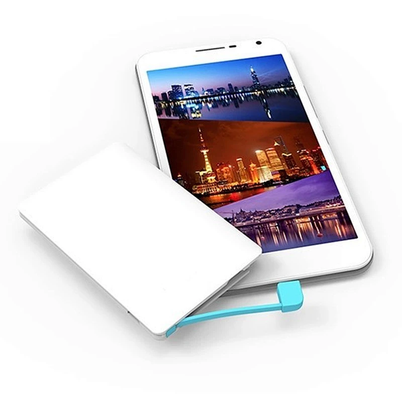 5000mah Super Slim built-in cable battery charger power bank
