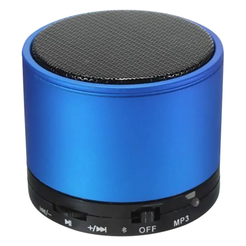 promotion gift MP3 stand music player subwoofer wireless high Quality FM Radio metal Round Shape mini wireless Speaker
