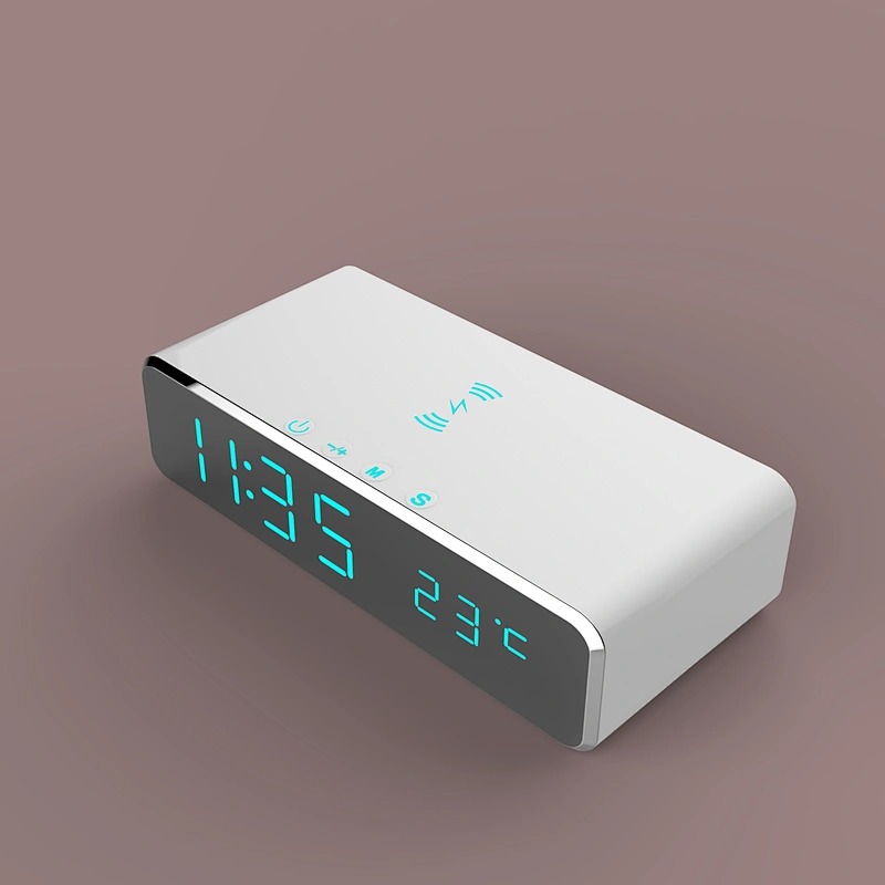 Universal LED Digital Display Square Alarm Clock Wireless Phone Charger