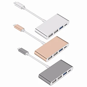 Promotional Pass Through 3 USB 3.0 Ports Type-C Sync Data Charger Adapter