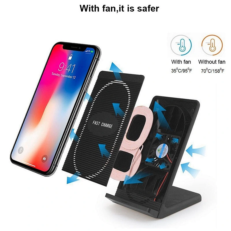 Multi-function Fast Charging Wireless Charger Stand With Fan
